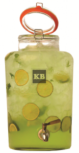 Słój szklany na lemoniady 8L z metalowym kranikiem i podstawką
