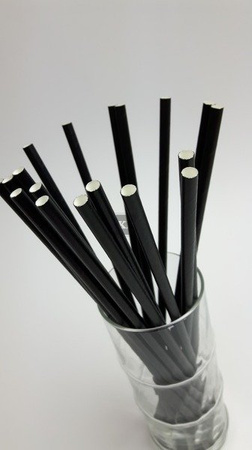 Rurki słomki papierowe czarne długie 26 cm 250szt