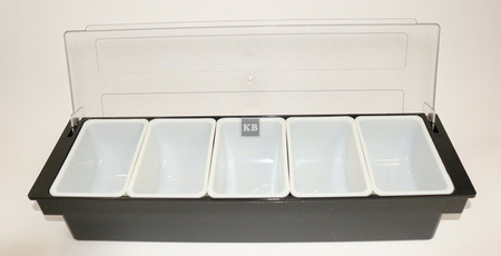 Pojemnik na owoce 5 przegródek, plastik, czarny