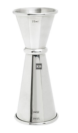 Jigger japoński- miarka srebrna polerowana 25/50ml plus 35ml