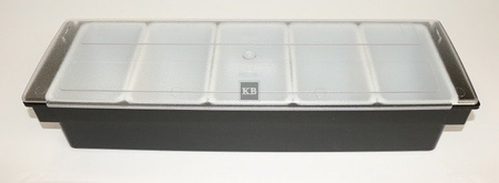 Pojemnik na owoce 5 przegródek, plastik, czarny