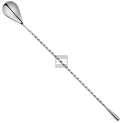 Łyżka barmańska spiralna 30cm srebrna