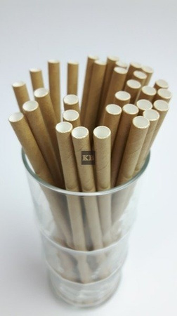 Rurki słomki papierowe brązowe Kraft 8mm x14cm 250szt