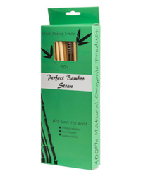 Rurki słomki z trzciny bambusowej 6-8 mm x 25cm (2 szczotki w zestawie) 50 sztuk