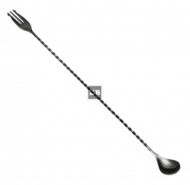 Łyżka barmańska z trójzębem dł 40 cm Gun metal black