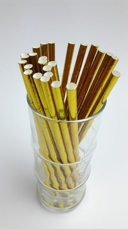 Rurki słomki papierowe złote 20cm 250szt