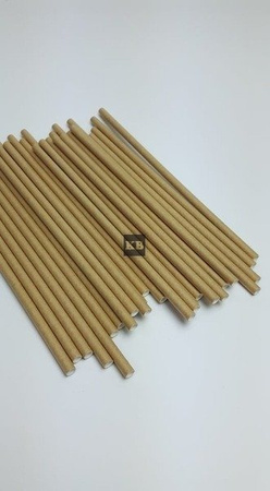 Rurki słomki papierowe brązowe grube Kraft 8mmx21cm 250szt