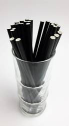 Rurki słomki papierowe czarne 24cm grube 250szt