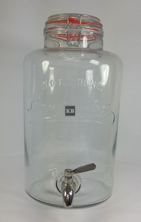 Słój szklany na lemoniady 8L z metalowym kranikiem i podstawką