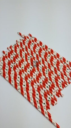 Rurki słomki papierowe świąteczne 20 cm 25szt