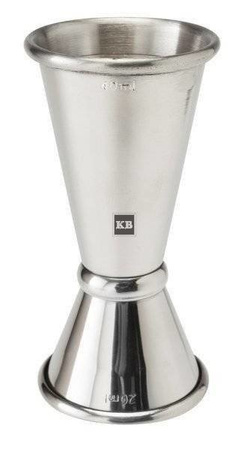 Jigger japoński- miarka barmańska srebrna polerowana 20/40ml plus 10/30ml