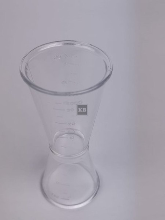 Miarka barmańska jigger 20/40ml przezroczysta plastikowa z podziałkami