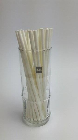 Rurki słomki papierowe białe 6mmx20cm 250szt