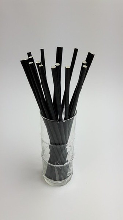 Rurki słomki papierowe czarne długie 26 cm 250szt