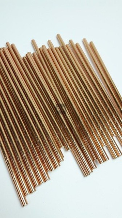 Rurki słomki papierowe złoto- różowe 20cm 250szt