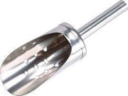 Szufelka do lodu kruszonego dziurkowana metalowa 