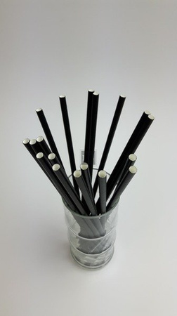 Rurki słomki papierowe czarne długie 26 cm 250szt