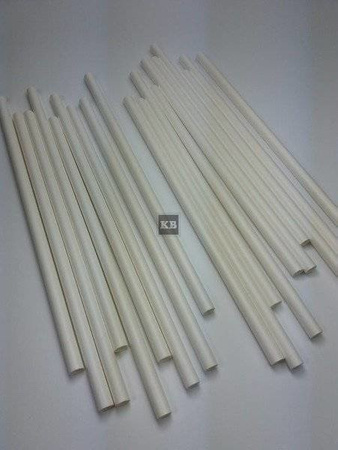 Rurki słomki papierowe białe grube 8x 21cm 250szt