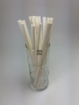 Rurki słomki papierowe białe grube 8x 21cm 250szt