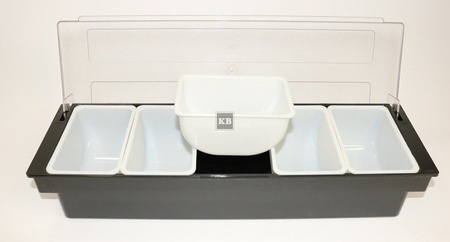 Pojemnik na owoce 5 przegródek, plastik, czarny