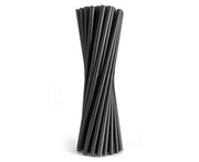 Rurki słomki do napojów wielokrotnego użytku czarne 7,5x190mm/200szt