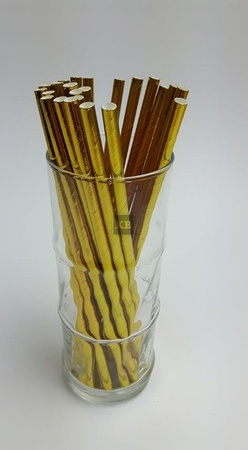 Rurki słomki papierowe złote 20cm 250szt