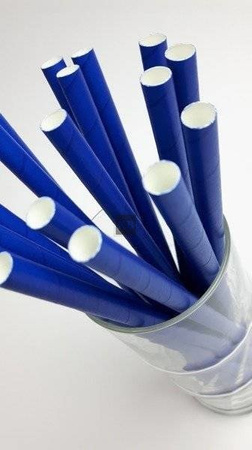 Rurki słomki papierowe niebieskie grube 23 cm 250szt