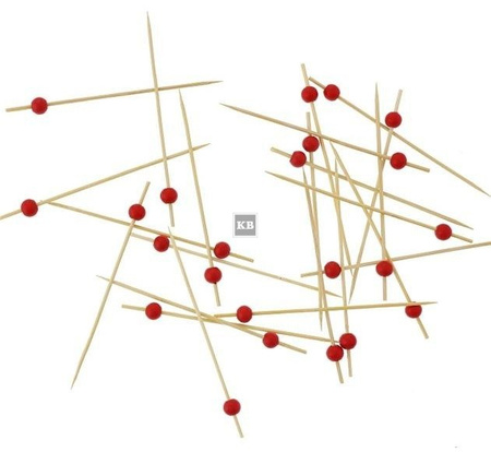 Szpilki- wykałaczki kulki kolorowe 12cm x 50szt.