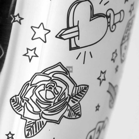 Shaker barmański 2 częściowy Tin Tin Tattoo 630ml górny +850 ml dolny