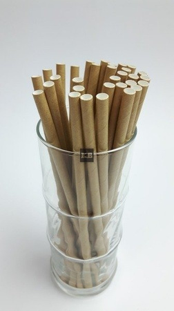 Rurki słomki papierowe brązowe grube Kraft 8mmx21cm 250szt