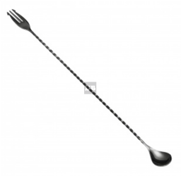 Łyżka barmańska z trójzębem dł 40 cm Gun metal black