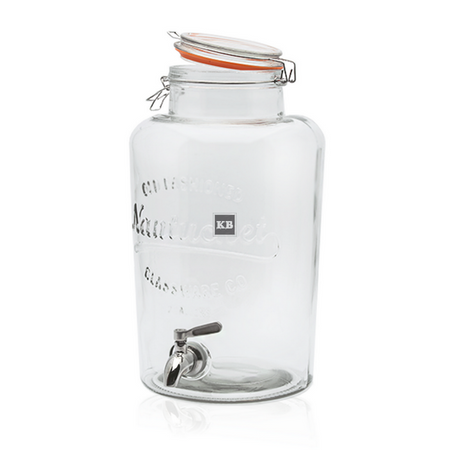 Słój szklany na lemoniady 8L z metalowym kranikiem i podstawką