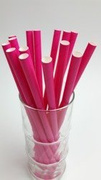Rurki słomki papierowe różowe grube 23 cm 250szt