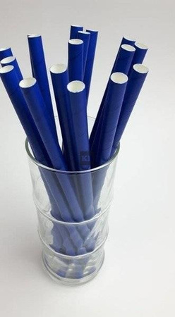 Rurki słomki papierowe niebieskie grube 23 cm 250szt