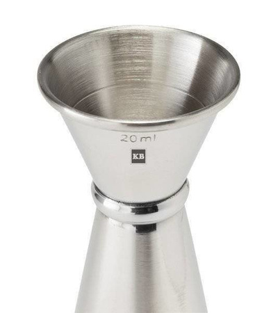 Jigger japoński- miarka barmańska srebrna polerowana 20/40ml plus 10/30ml