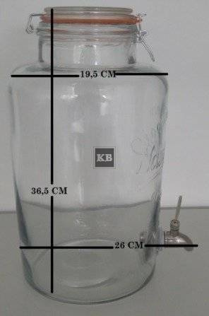 Słój szklany na lemoniady 8L z metalowym kranikiem i podstawką