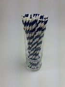 Rurki słomki papierowe granatowe paski 20cm 250szt