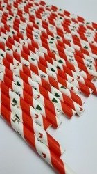 Rurki słomki papierowe świąteczne 20 cm 25szt