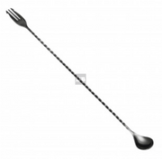 Łyżka barmańska z trójzębem dł 40 cm Gun metal black