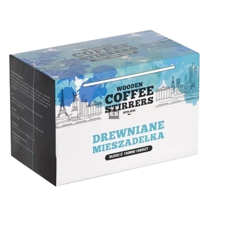 Mieszadełka drewniane pakowane w kartonik dł. 18 cm 1000szt.
