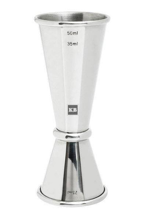 Jigger japoński- miarka srebrna polerowana 25/50ml plus 35ml