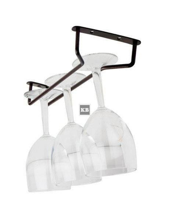 Wieszak na kieliszki 1-rzędowy czarny 40 cm