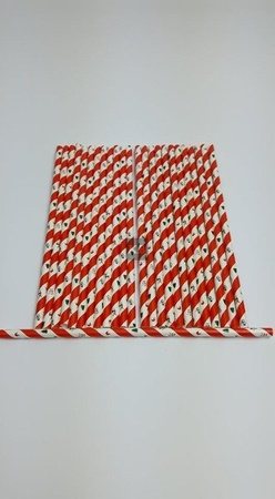 Rurki słomki papierowe świąteczne 20 cm 25szt