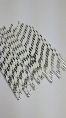 Rurki słomki papierowe srebrne paski 20cm 250szt