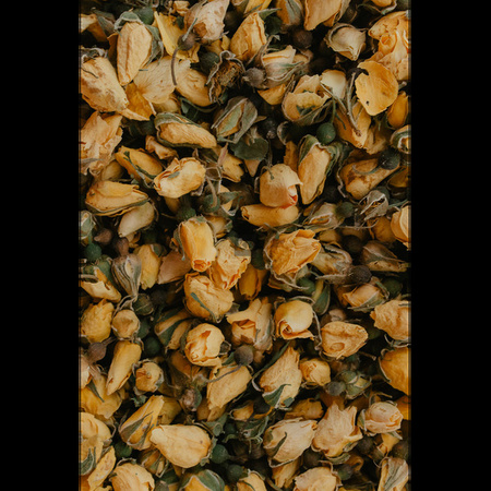 Suszony pączek kwiatu róży perskiej żółty 100g