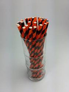 Rurki słomki papierowe czarno- pomarańczowe 20 cm 250szt