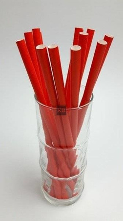 Rurki słomki papierowe czerwone grube 23 cm 250szt