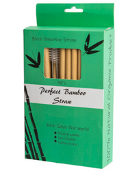 Rurki słomki z trzciny bambusowej do smoothie 9-11 mm x 20cm (2 szczotki w zestawie) 50 sztuk