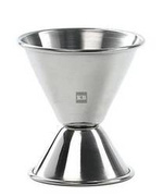 Jigger miarka barmańska srebrna polerowana 30/50ml szeroka ze skalą