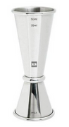 Jigger japoński- miarka srebrna polerowana 25/50ml plus 35ml
